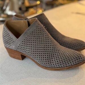 Lucky Brand Gray Perforated Ankle Booties